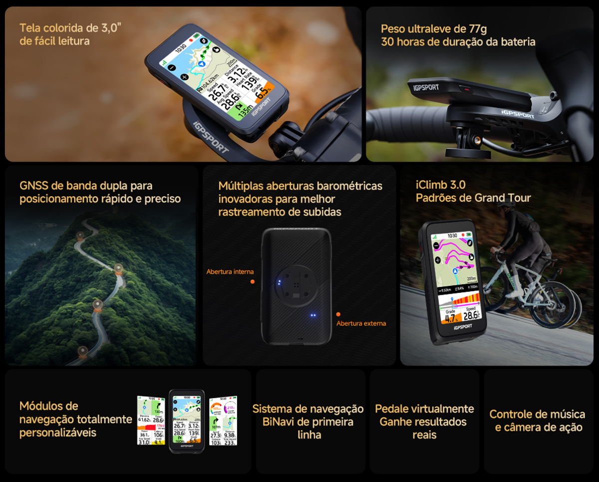 Ciclocomputador com GPS Igpsport Binavi Air Touch Screen - Bike Point